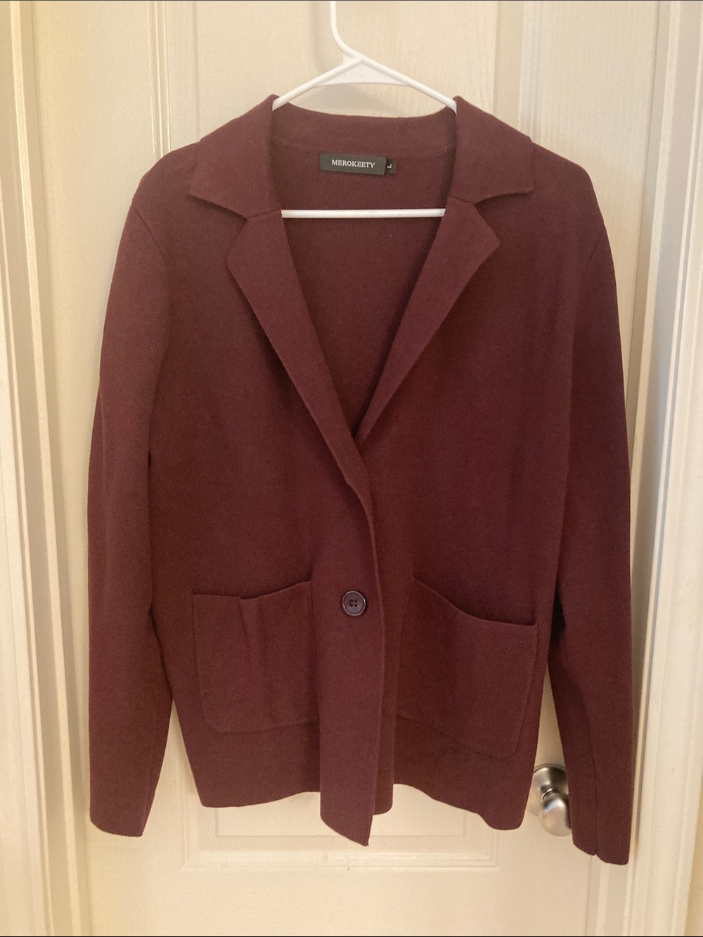 Women's Open Front Cardigan - Burgundy